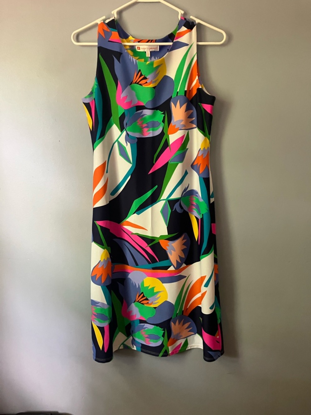 Vibrant Floral Tank Dress in Multicolor - Shift Dress